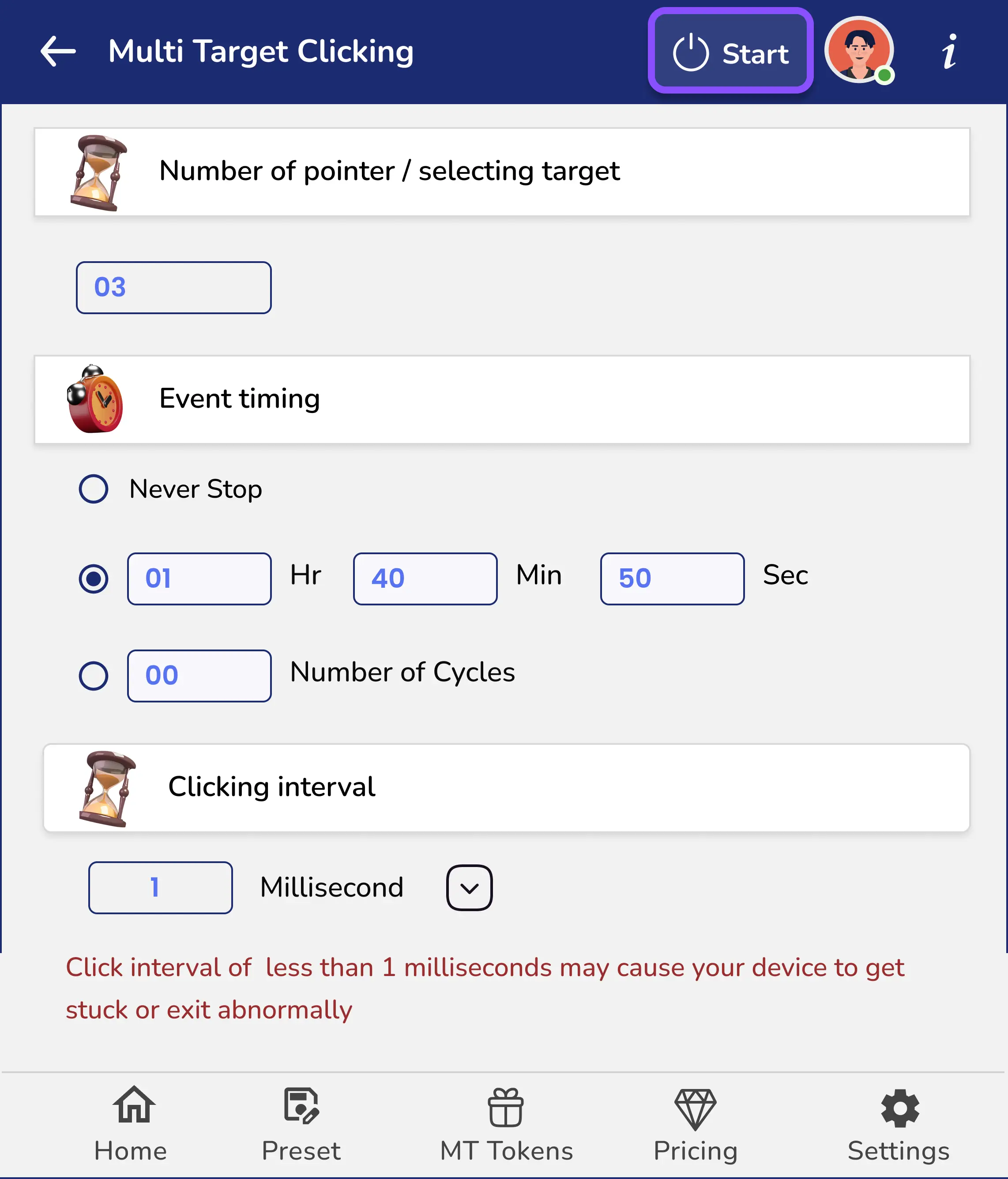 Step 4: Click on START